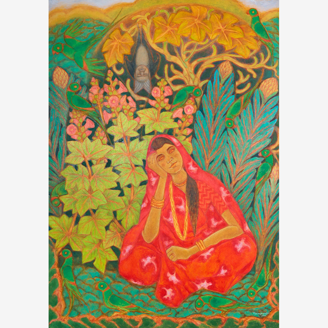 Indian-Masterpieces-A-Ramachandran-Visions-of-Ramdev-Ahalya-in-Red