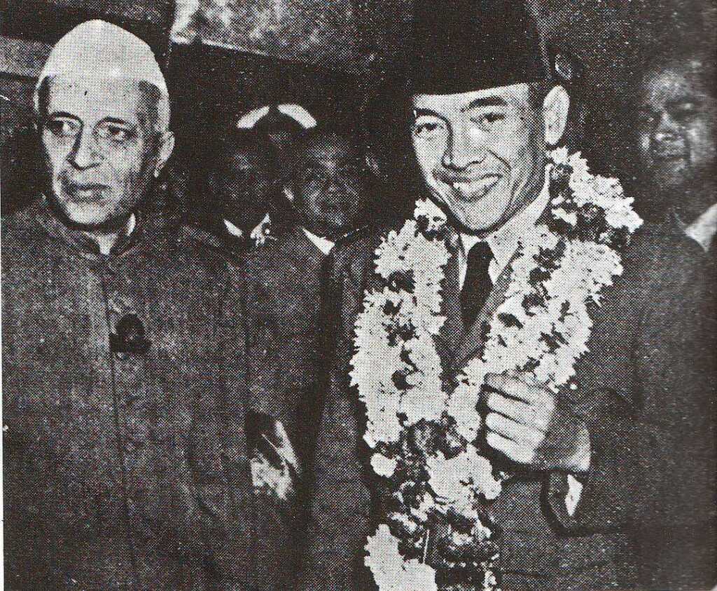 Prime Minister Nehru with Indonesian President Sukarno