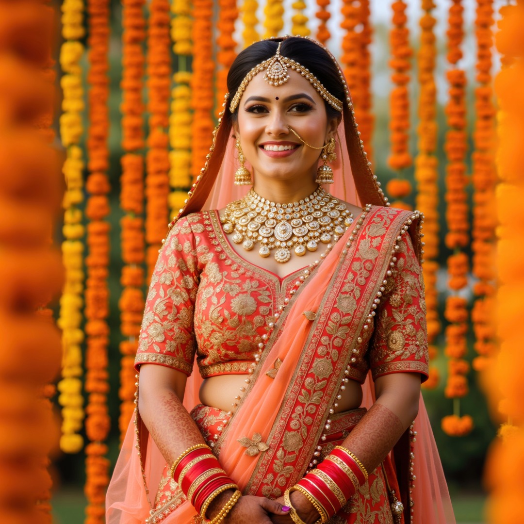 Traditional-Dresses-for-Ganesh-Chaturthi Lehenga Choli with Dupatta