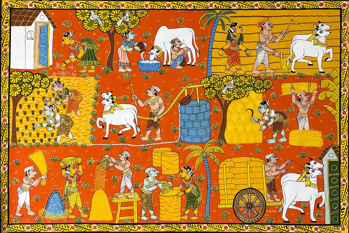 A-Farmer's-Life-D-Vanja-Cherial-Painting