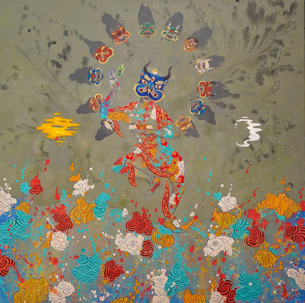 Bardo-Transit,-Acrylic-on-Canvas,4-x-4-ft