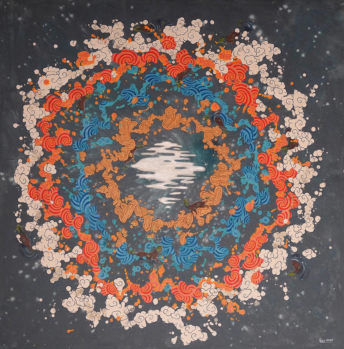 Life's-Illusion,-Acrylic-on-Canvas,-4-x-4-ft