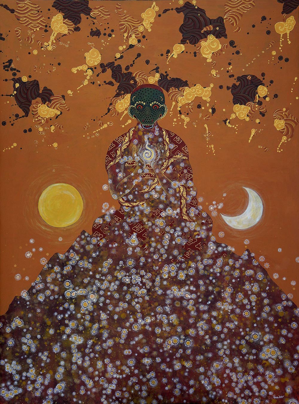 Primordial-Presence,-Acrylic-on-Canvas,-3-x-4-ft