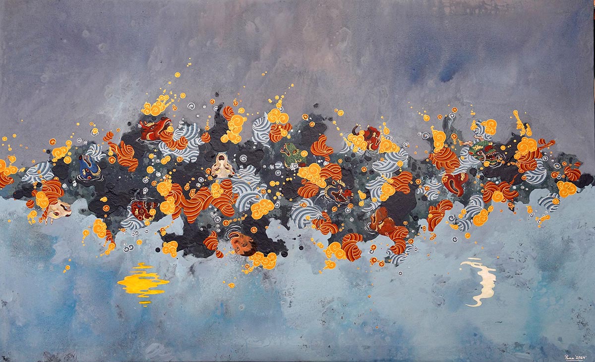 Samsara,-Acrylic-on-Canvas,-2.7-X-4.2-ft
