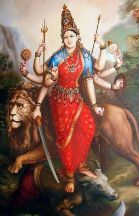 Goddess Durga after slaying the demon Mahishasura