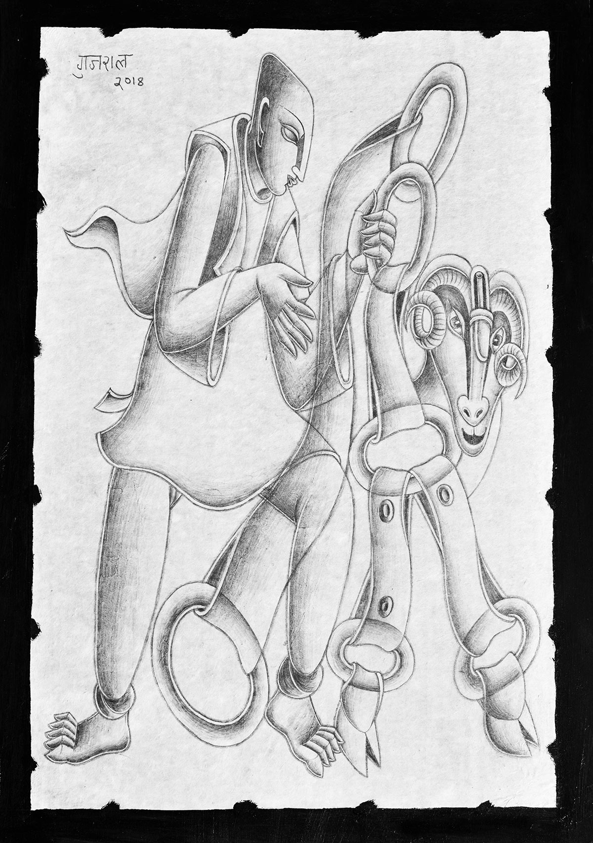 Gujral-Within-Liberty-series,-2018,-22.5in-x-32in,-Pencil-on-Rice-Paper