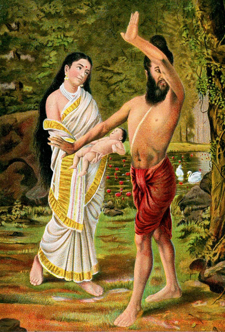 Sage-Vishwamitra-refuses-to-accept-Shakuntala-after-her-birth-by-Menaka