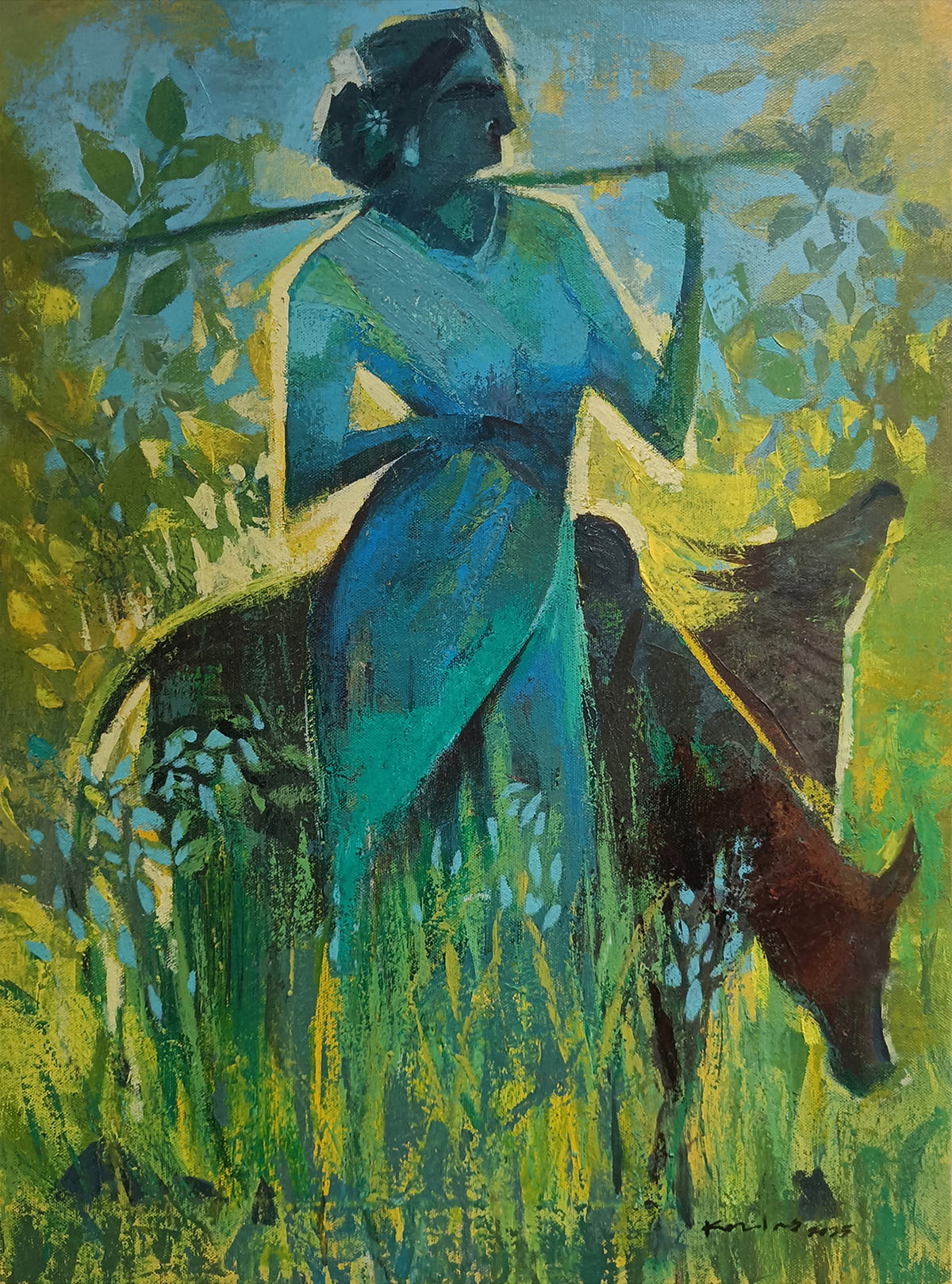 kailas-satambekar_Grace of the Farmer_Acrylic-on-canvas_kailas-satambekar_18x24