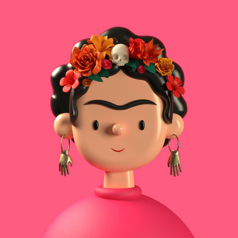 Scribble-on-the-Wall-Frida-Toy-Face-by-Amrit-Pal-Singh