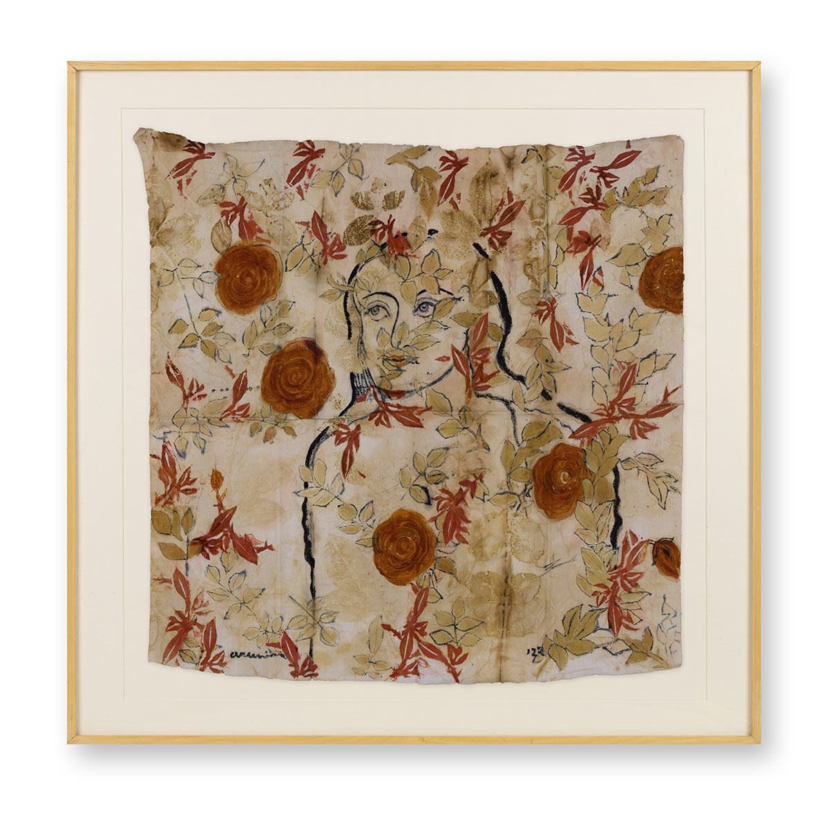 Arunima Choudhury (b. 1950) Roaming in the Garden Eco print on cotton 24 x 25 in. 2022 Kolkata