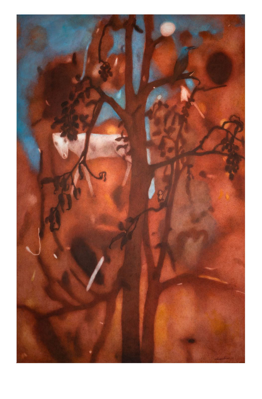 Chandra Bhattacharjee (b. 1961) Untitled Acrylic on canvas 72 X 48 in. 2024-2026. Kolkata.