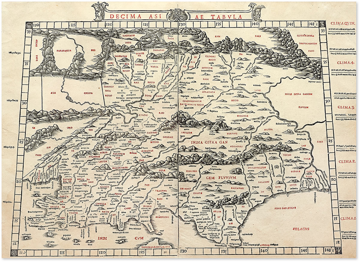 Lot-8-Decima-Asiae-Tabula-(Map-Of-India)-by-Jacobus-Pentius-De-Leucho