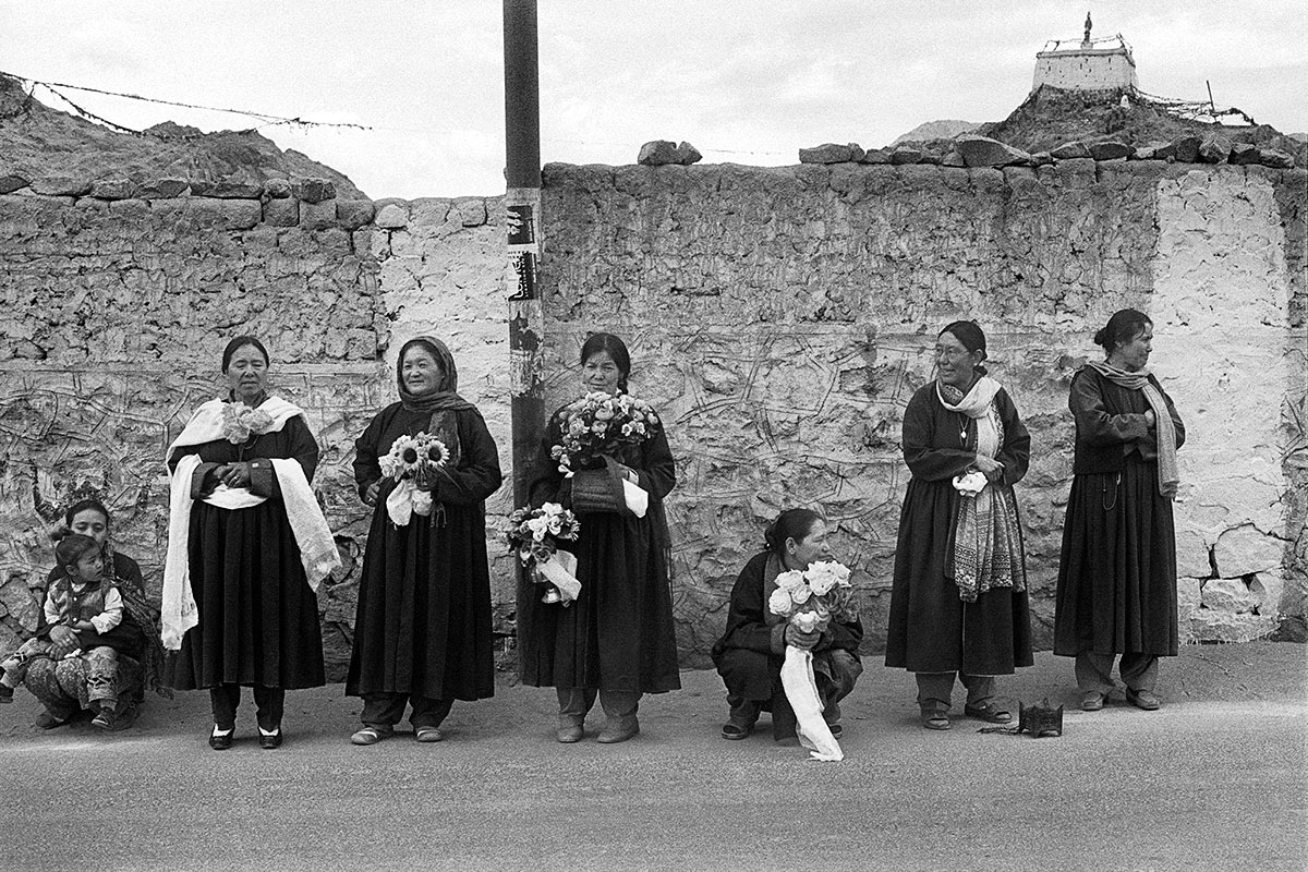Kushal Ray (b. 1960)Women Wait with Flowers to Greet a Religious Leader 
