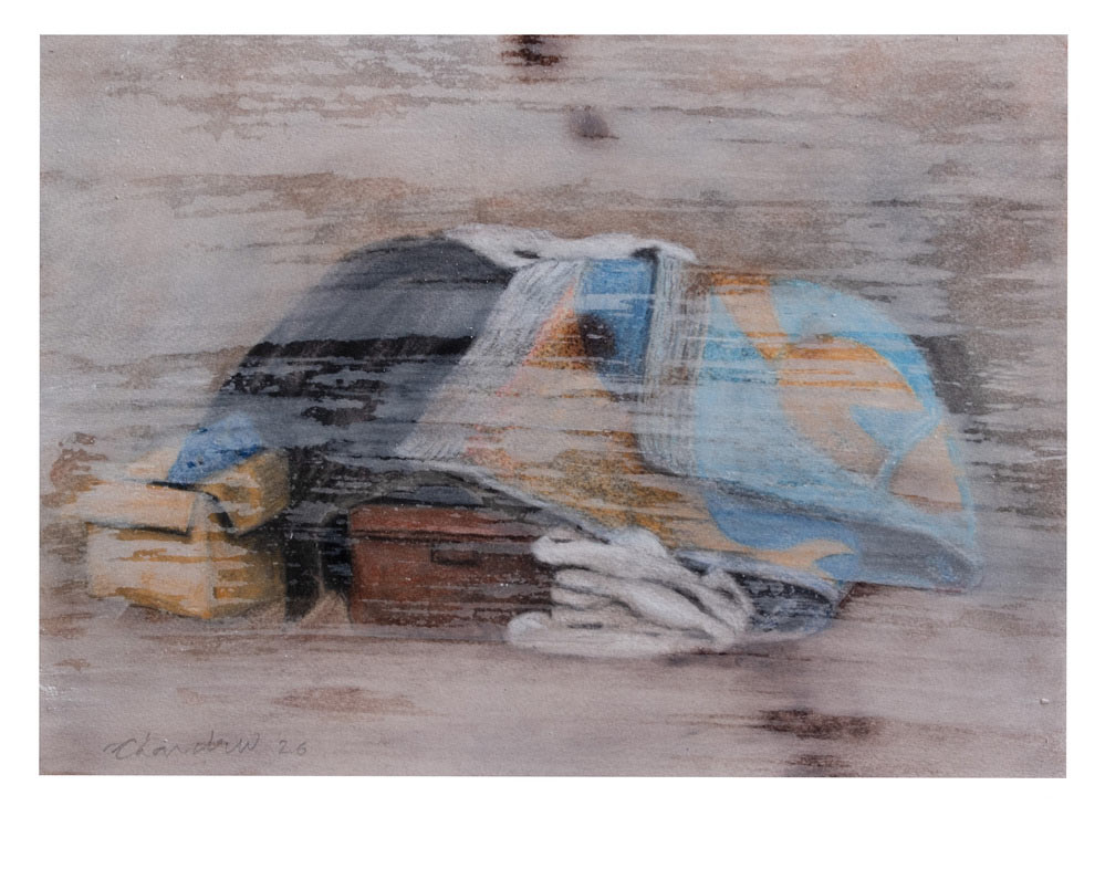 Chandra-Bhattacharjee,-Possessions-XXVI,-Mixed-media-on-paper-(Charcoal,-pastel-and-poster-colour),-11-×-14-inches