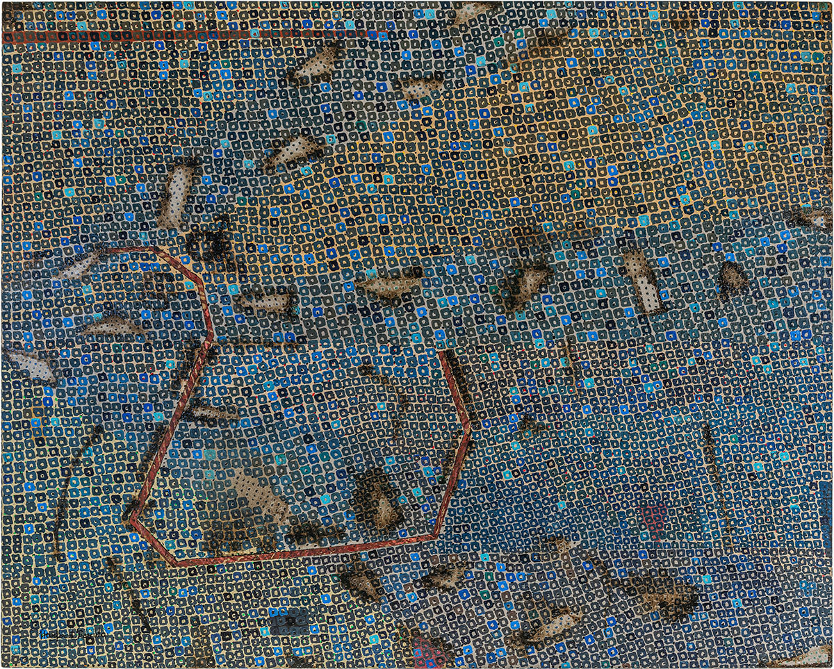 Harpreet-Narula POLARITIES-OF-RHYTHM-2,-MIXED-MEDIA-ON-CANVAS,-48-X-60-INCHES,-2025