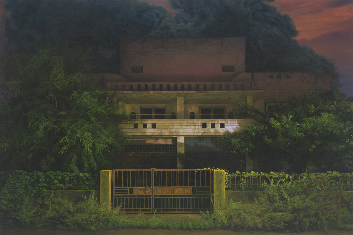 Abir Karmakar, West wind, 72 x 108 inch, oil on canvas, 2026.