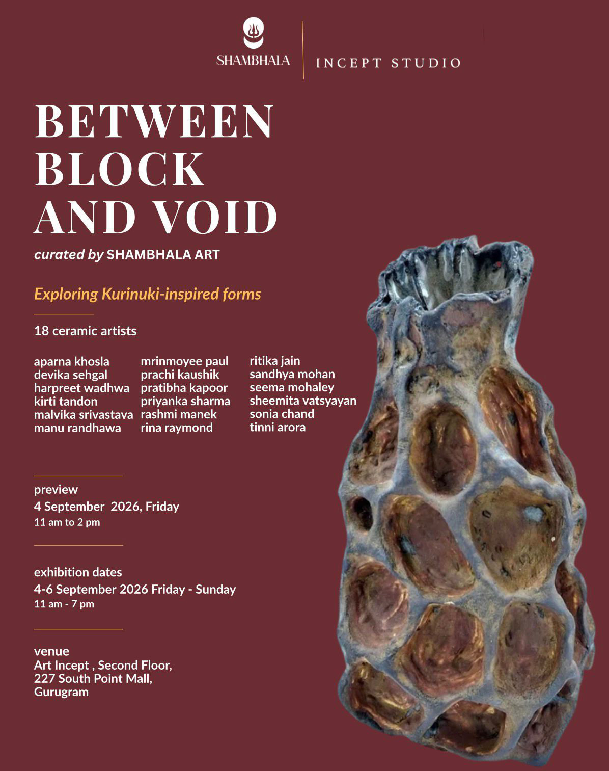 Between Block and Void Showcases Kurinuki-Inspired Ceramic Art at Art Incept Gurgaon-02