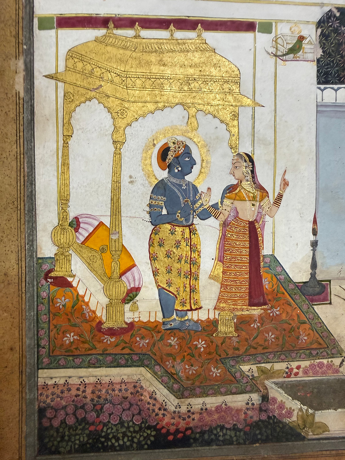 Detail-of-A-Mugdha-Nayika_-A-Dispersed-Folio-from-a-Rasikpriya-Series-Mewar,-Rajasthan,-circa-1740