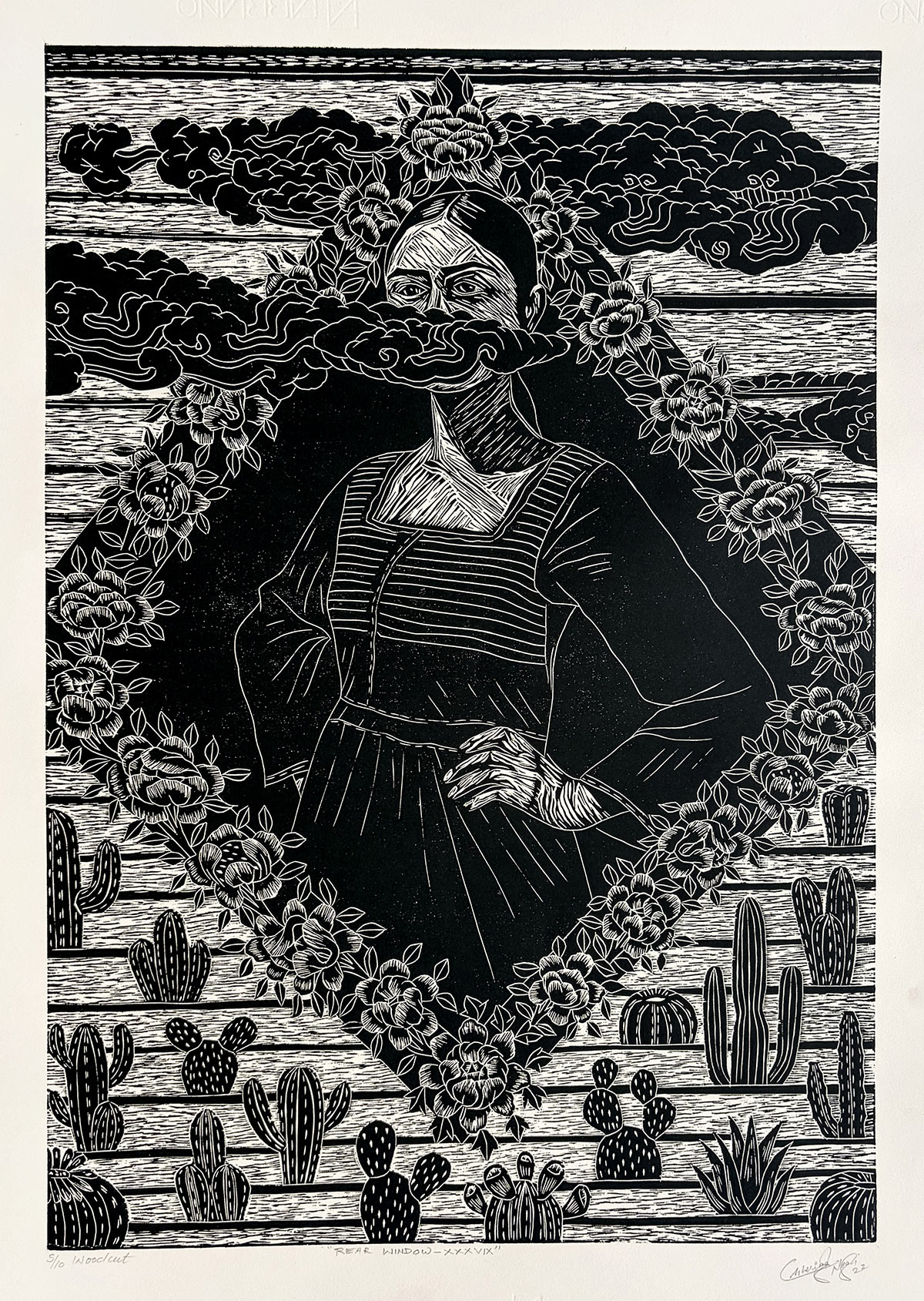 Tsering-Negi-Rear-Window-XXXVIX-(Woodcut)
