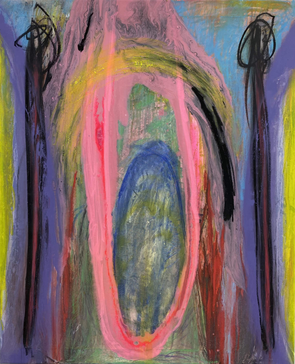 Jose Zendejas Foyo, Amor 1 (Love 1), Mix media on canvas, 100 x 80 cm, 2025
