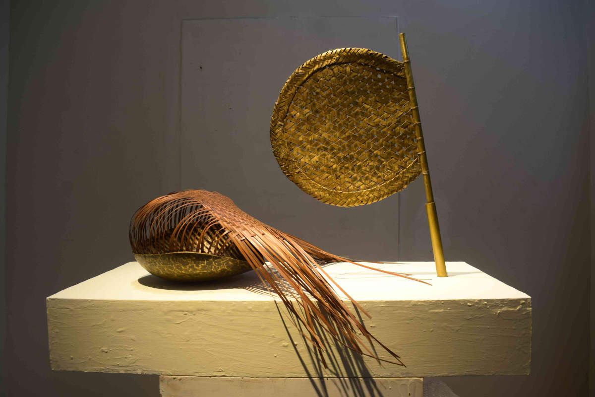 Subhash Deka (b. 1997)Aaita (Grandmother) I Bell metal, brass, metal, and bamboo 2023 
